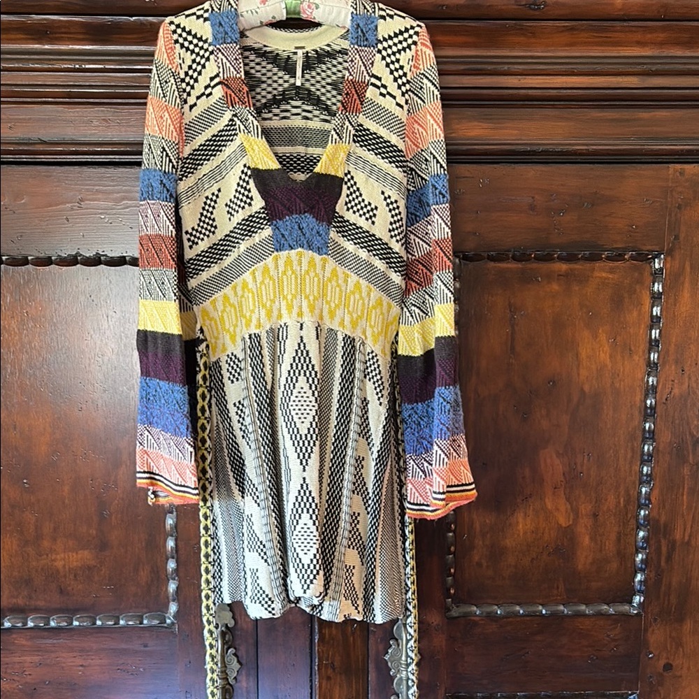 Multicolor Geometric Pattern Dress